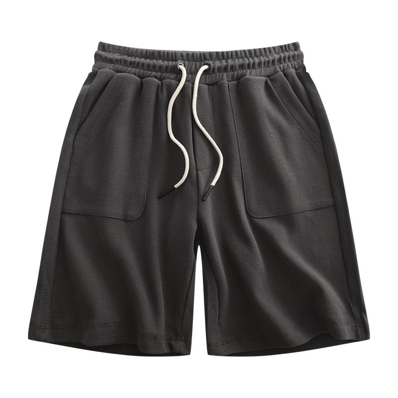 Men's drawstring cotton sports shorts, view 4 - MRSLM