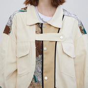 embroidered patchwork denim jacket, view 6 - MRSLM