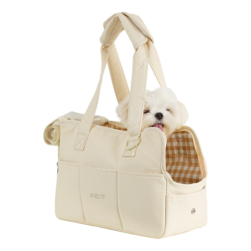 one-shoulder cotton pet carrier bag, view 2 - MRSLM