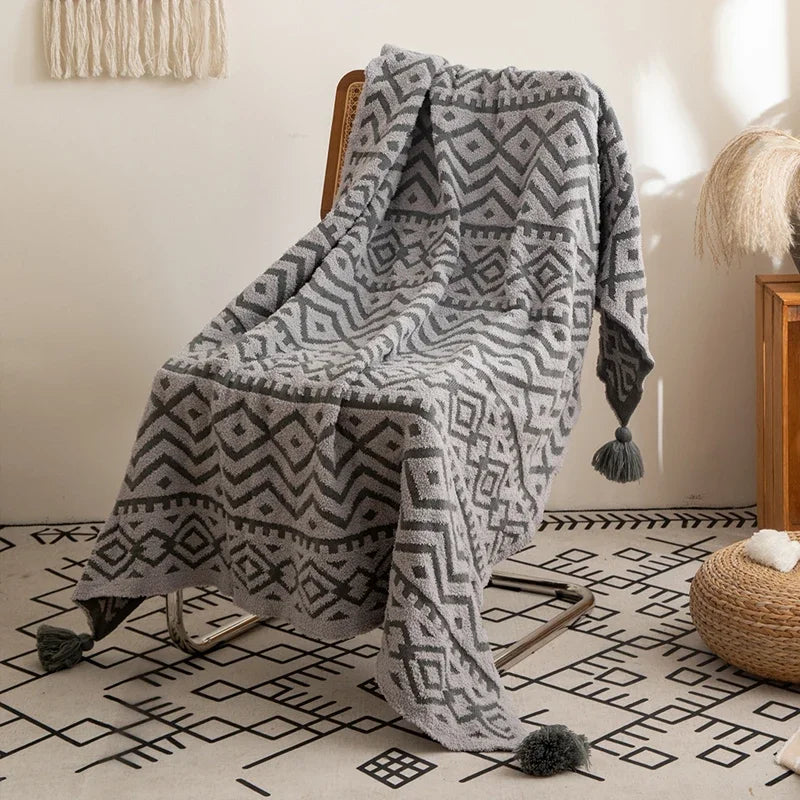 soft tribal pattern throw blanket, view 2 - MRSLM