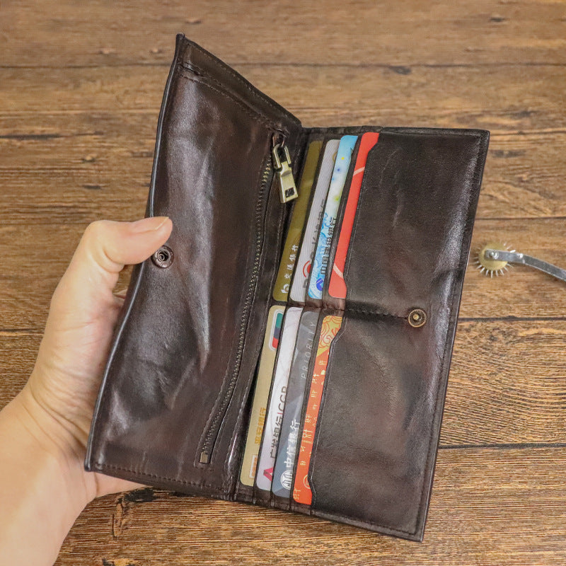 Retro leather folding wallet, view 2 - MRSLM