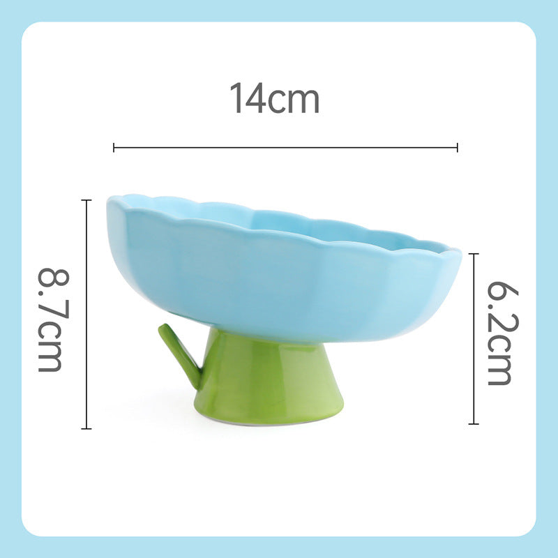 elevated ceramic cat bowl, view 3 - MRSLM