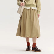 high-waisted a-line midi skirt, view 6 - MRSLM