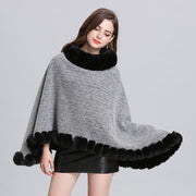 Women's knit cape shawl with batwing sleeves, view 5 - MRSLM
