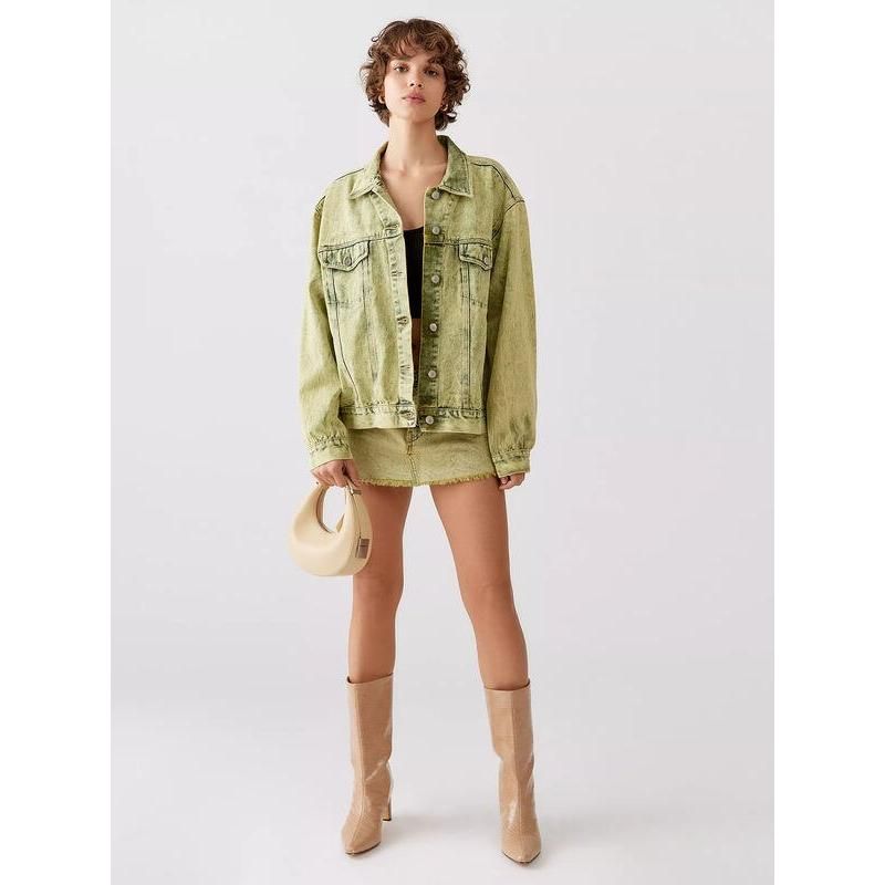 green denim bomber jacket, view 5 - MRSLM