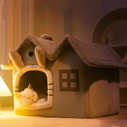 foldable winter cat house bed, view 8 - MRSLM