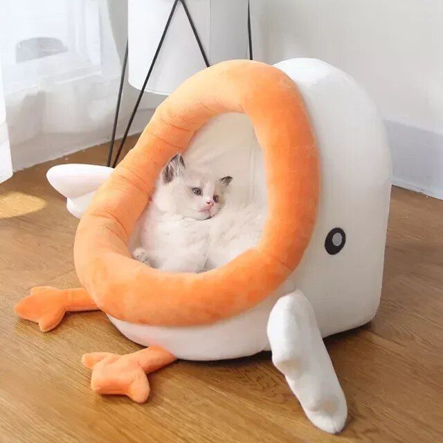 duck shape cat bed kitten house, view 2 - MRSLM
