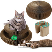 foldable cat scratcher with bell ball, view 5 - MRSLM