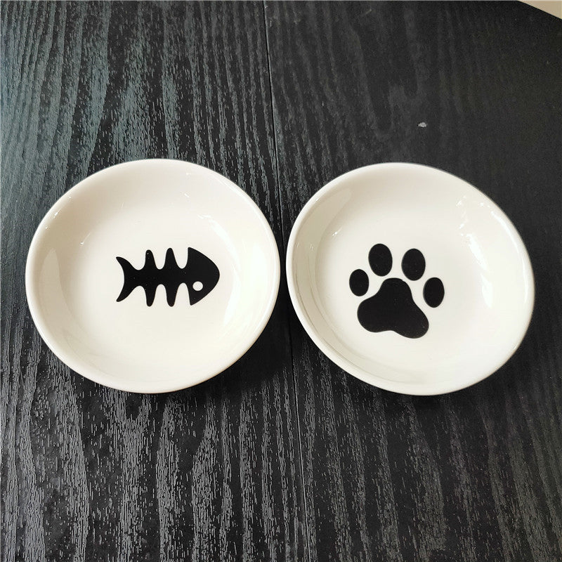 cute cat mini ceramic snack plate, view 5 - MRSLM