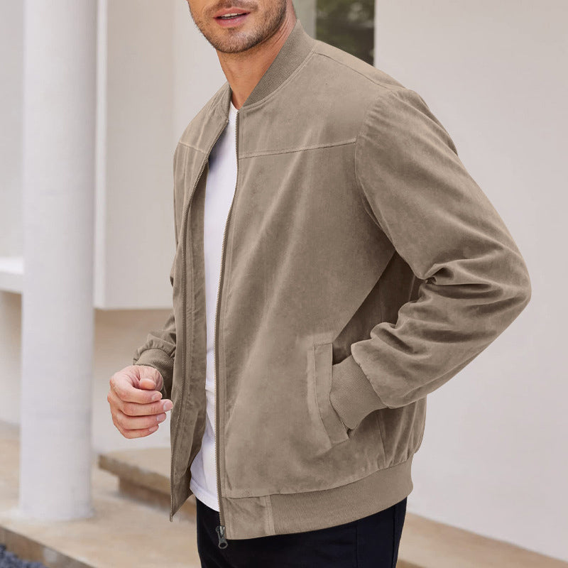 stylish vintage slim men's jacket, view 8 - MRSLM