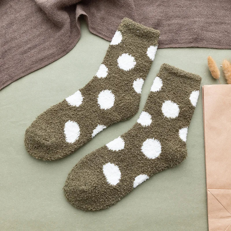 Candy color fluffy dot socks for women, view 5 - MRSLM