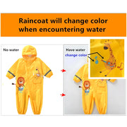kids' dinosaur waterproof rain jumpsuit, view 7 - MRSLM