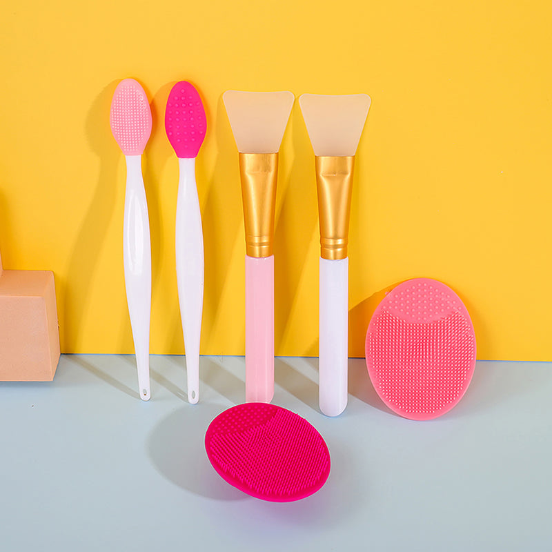 6pcs silicone exfoliating facial cleansing brush set, view 7 - MRSLM