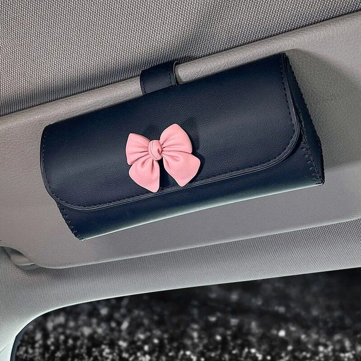 Chic Bowknot Universal Car Sunglasses Case