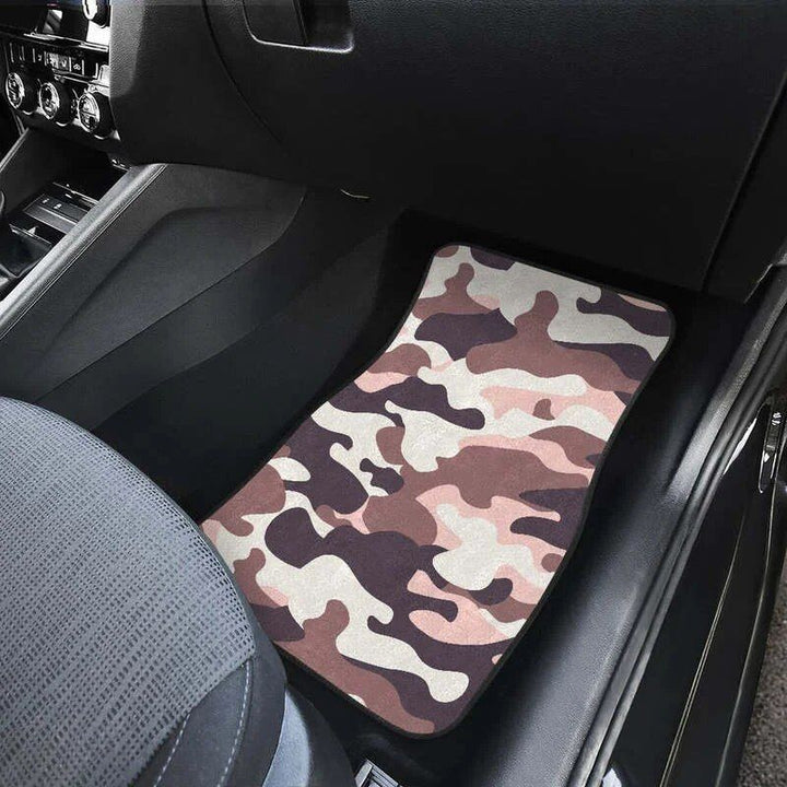 Chic Pink & Brown Camo Car Floor Mats