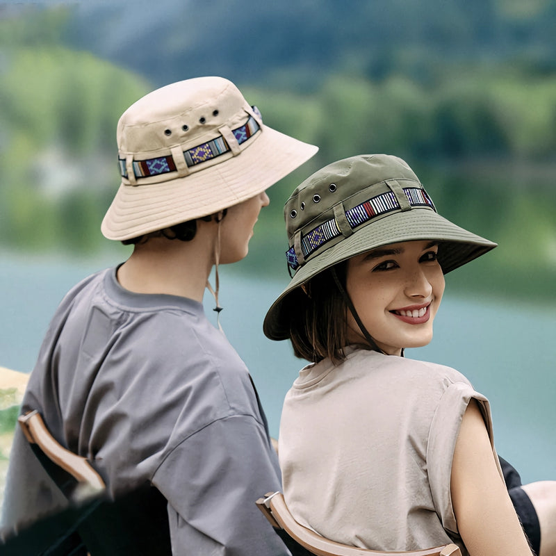 vibrant bucket hat with ethnic belt, view 11 - MRSLM