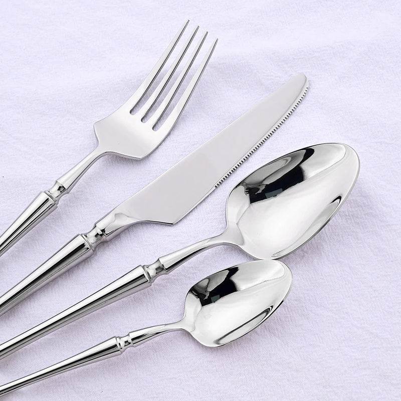 mirror stainless steel dinnerware set, view 5 - MRSLM