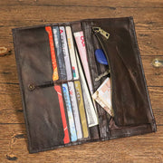 Retro leather folding wallet, view 3 - MRSLM
