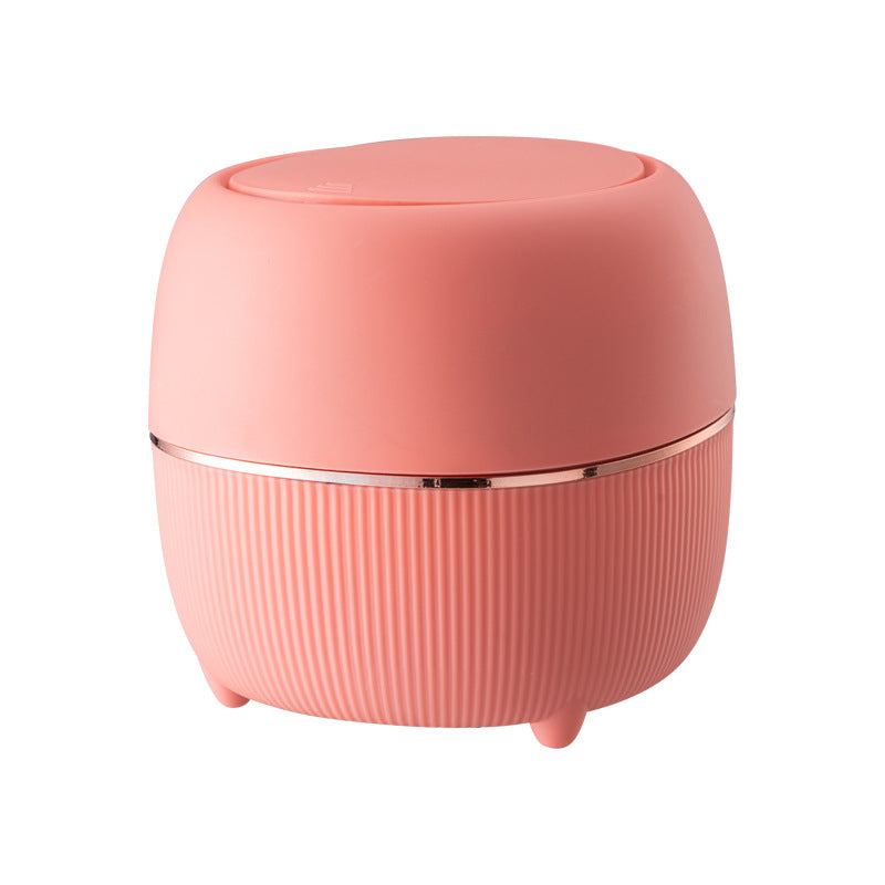 mini round desktop trash can, view 3 - MRSLM