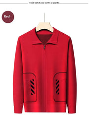 solid color knitted cardigan for men, view 7 - MRSLM