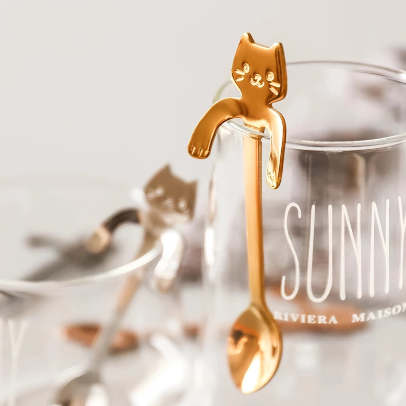 Cat-shaped stainless steel teaspoon, view 7 - MRSLM