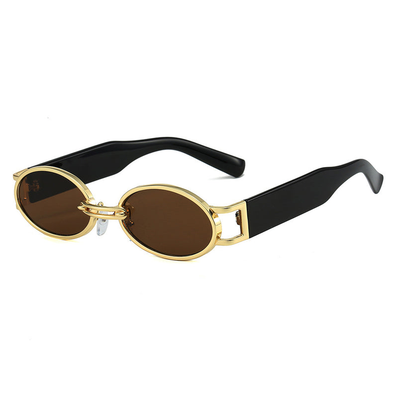 vintage oval steampunk sunglasses, view 3 - MRSLM