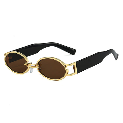 vintage oval steampunk sunglasses, view 3 - MRSLM