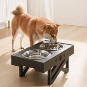 adjustable height double pet bowls with stand - MRSLM