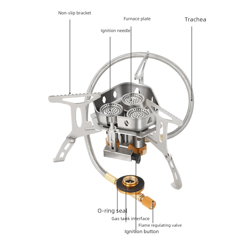Three-head camping stove, view 6 - MRSLM