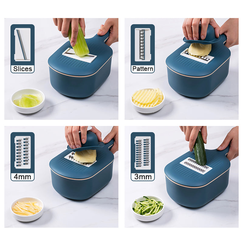 multifunction vegetable cutter with drain basket, view 6 - MRSLM