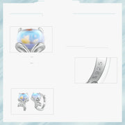 s925 silver fox moonstone earrings, view 2 - MRSLM