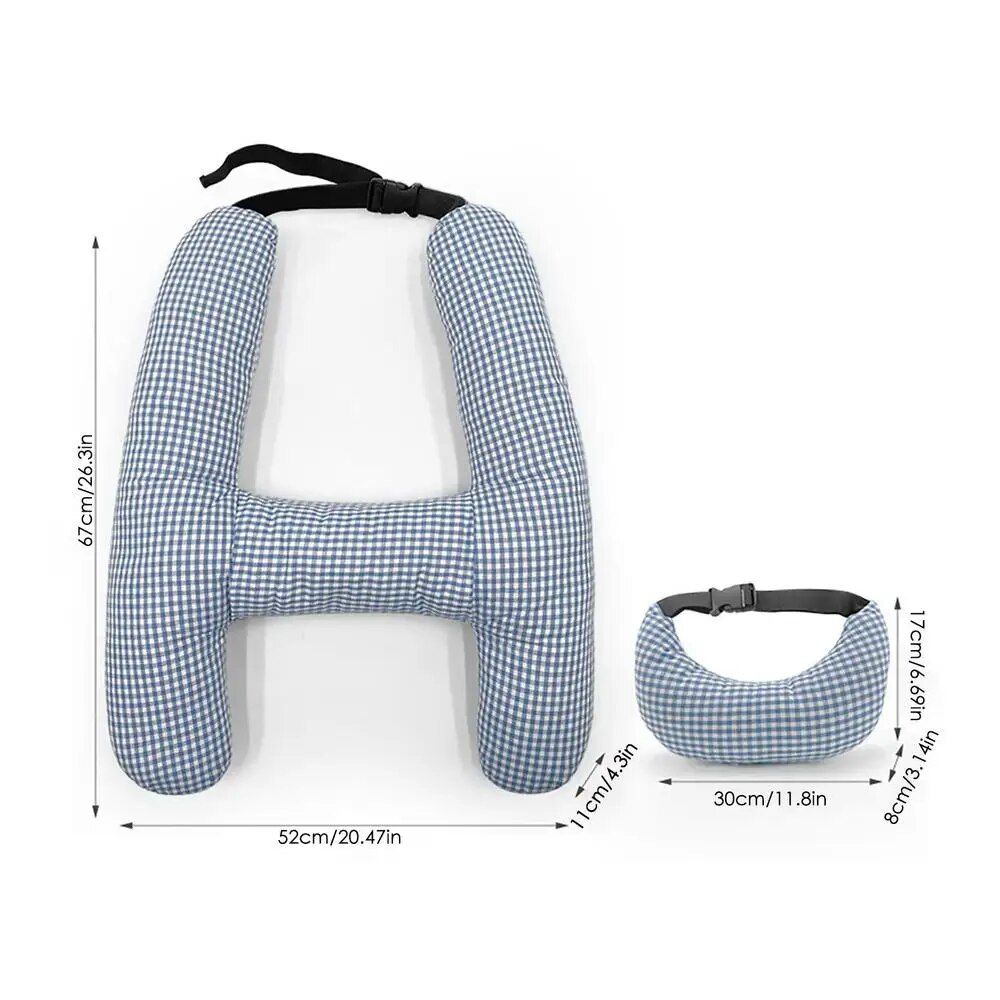 Comfort Kid & Adult Car Seat Neck Support Pillow - H-Shape Travel Cushion for Safe, Cozy Journeys