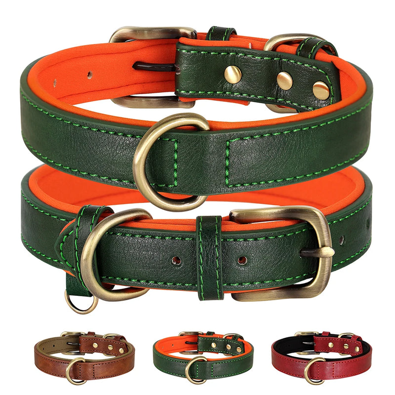 soft padded pu leather dog collar, view 8 - MRSLM