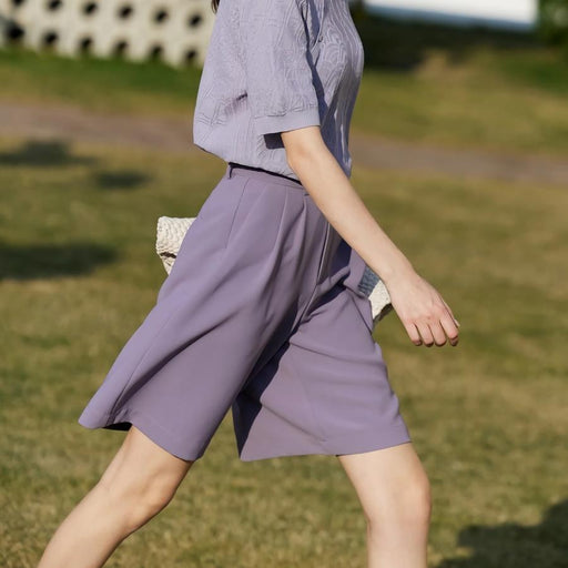 Wide-leg shirred shorts, view 9 - MRSLM