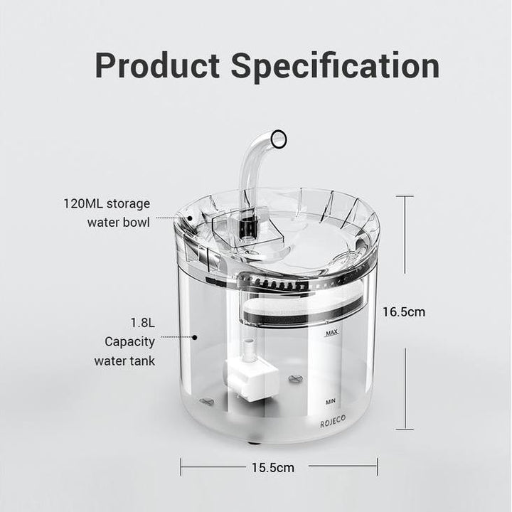 Automatic Cat Water Fountain with Dual Flow Modes and Smart Sensor