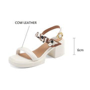 open toe leather platform sandals, view 10 - MRSLM