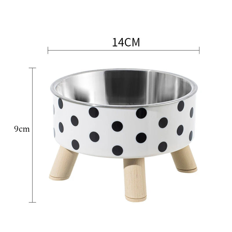 raised cat feeder bowl, view 2 - MRSLM