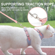 nylon mesh dog and cat harness leash set, view 7 - MRSLM