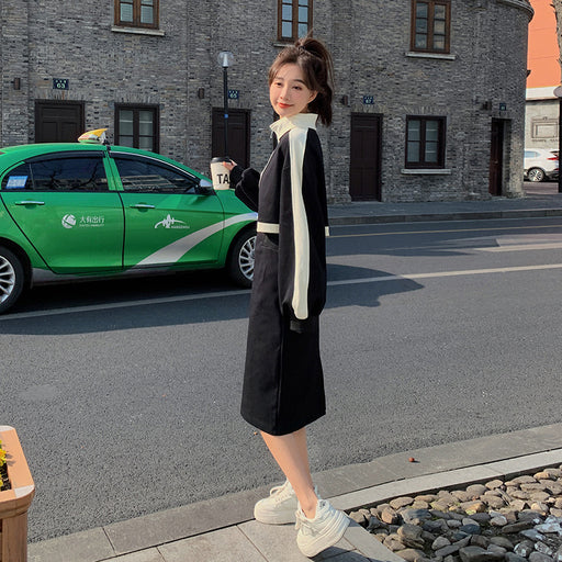 black long sleeve autumn dress - MRSLM