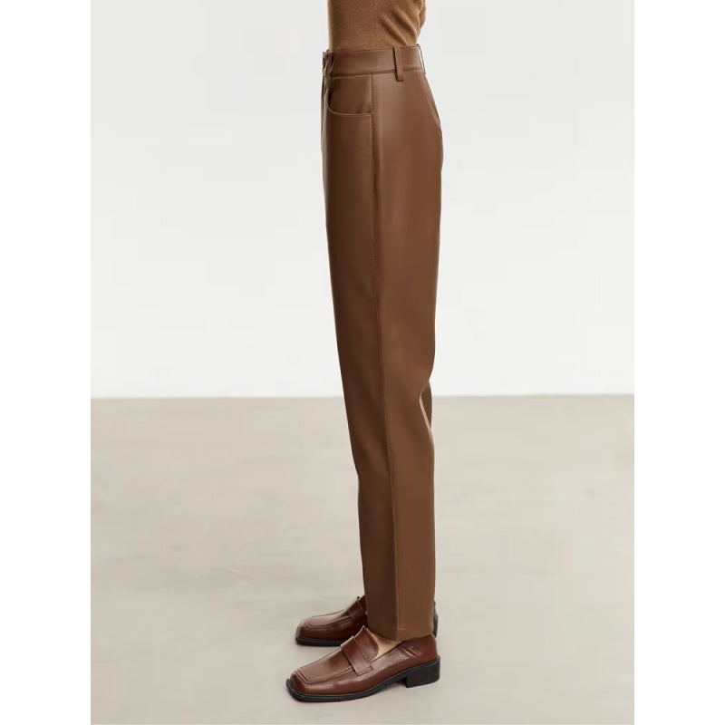 ankle-length pu leather pants, view 10 - MRSLM
