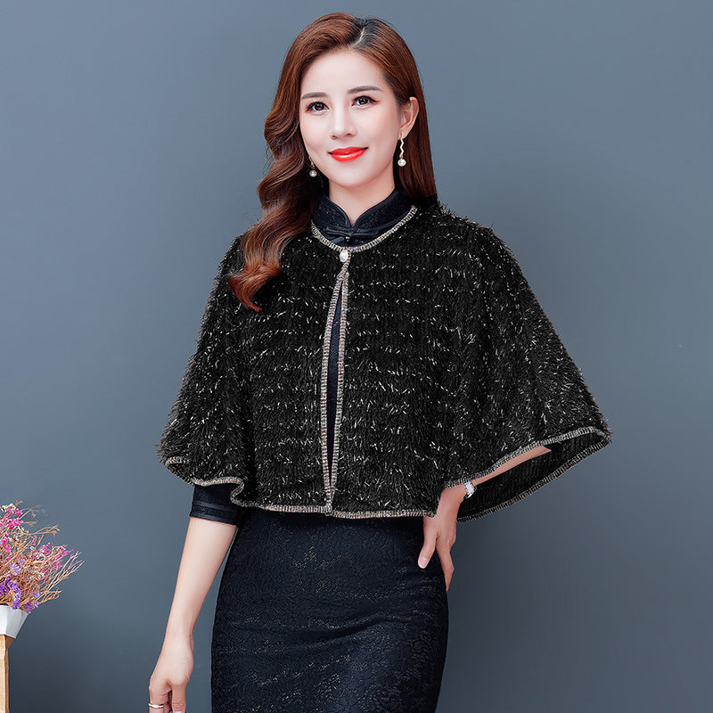 Cheongsam Shawl Women Short Cape Round Neck