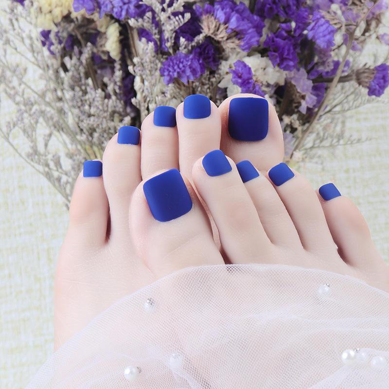 matte press-on toenails with glue - MRSLM