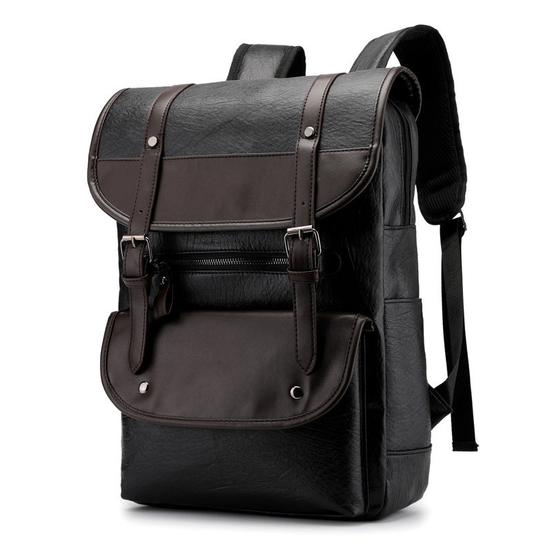 PU leather student backpack, view 3 - MRSLM