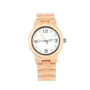 bamboo quartz watch black walnut strap - MRSLM
