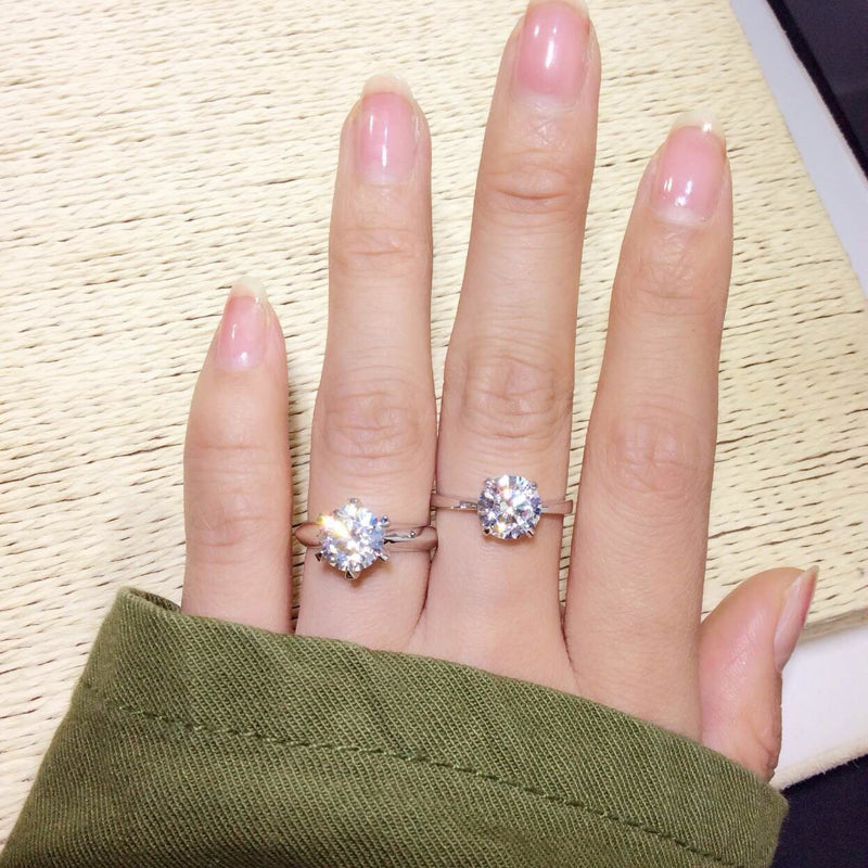 silver high carbon diamond ring, view 2 - MRSLM