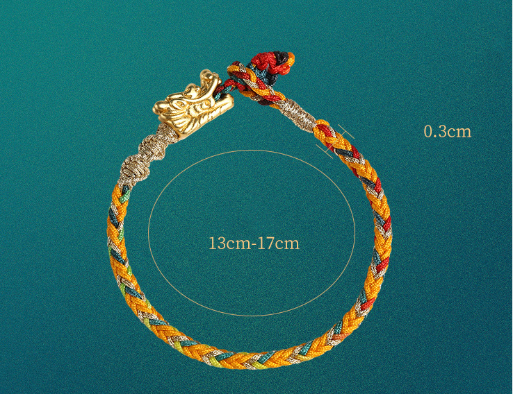 auspicious dragon rope bracelet, view 10 - MRSLM