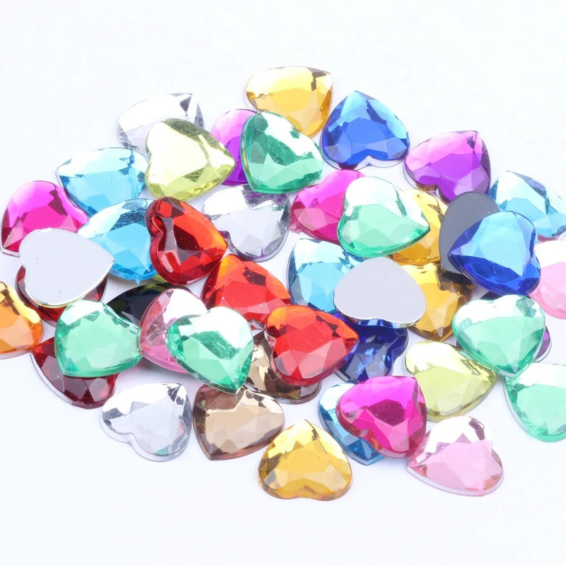 heart flat back nail rhinestones, view 5 - MRSLM