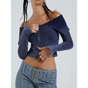 knitted one-shoulder cardigan, view 5 - MRSLM