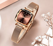 square ladies mesh band watch, view 3 - MRSLM