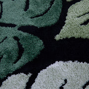 round green monstera leaf plush rug, view 9 - MRSLM